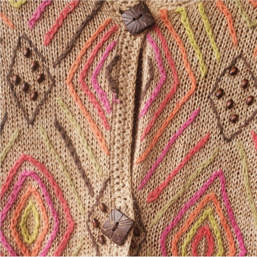 Crocheted Knit Bead Sigrid olsen Sport Cardigan - Picture 6 of 14